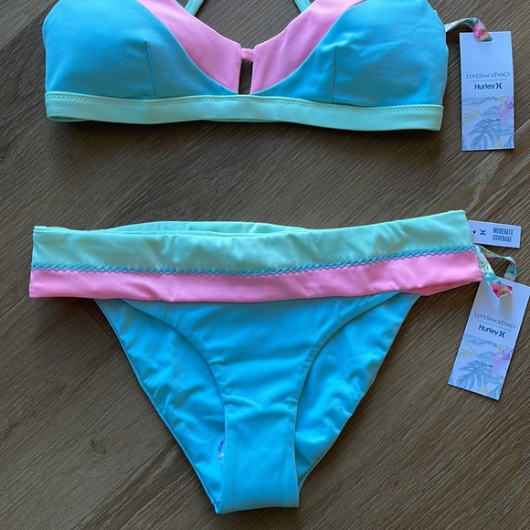 LoveShackFancy X HURLEY MAX COLORBLOCK BIKINI SET - Picture 11 of 15